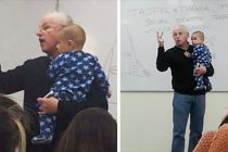 Profesor koji dozvoljava studentkinjama da sa svojom decom prate predavanja